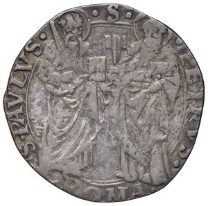 reverse: Sisto IV (1471-1484). Roma. Grosso AG gr. 3,03. Muntoni –. Berman –. MIR –. Non abbiamo riscontrato grossi con stemma a cuore censiti per questo papa. L’esemplare proposto, pertanto, risulterebbe inedito.  Apparentemente inedito. Lievemente tosato, altrimenti BB/q.BB