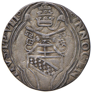 obverse: Innocenzo VIII (1484-1492). Macerata. Grosso AG gr. 2,95. Muntoni 34. Berman 513. MIR 508. Molto raro. Tosato, altrimenti BB/q.BB