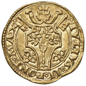 obverse: Giulio II (1503-1513). Roma. Fiorino di camera AV gr. 3,38. Muntoni 15. Berman 562. MIR 552/1. Fondi lucenti, SPL 