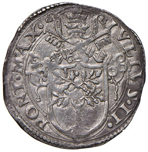 obverse: Giulio II (1503-1513). Roma. Giulio (segno Banco Fugger) AG gr. 3,81. Muntoni 25. Berman 571. MIR 559/2. Lievi debolezze di conio, altrimenti q.SPL 