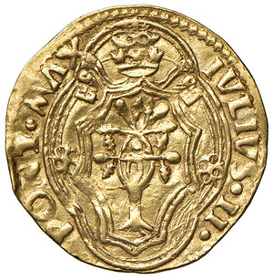 obverse: Giulio II (1503-1513). Bologna. Ducato papale 1508-1511 (armetta card. Francesco Alidosi legato) AV gr. 3,43. Muntoni –. Berman 598. Chimienti 238. MIR 580/2.  Molto raro. Buon BB