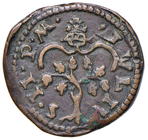 obverse: Giulio II (1503-1513). Reggio Emilia. Doppio bagattino AE gr. 4,32. Muntoni 207. Berman 621. MIR 609. Molto raro. Tondello di notevole spessore, migliore di BB 