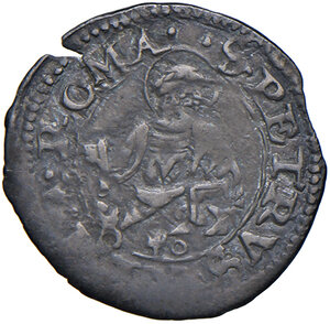 reverse: Leone X (1513-1521). Roma. Baiocco (armetta Banco Fugger) AG gr. 0,38. Muntoni 42. Berman 651. MIR 636/1. Raro. BB 