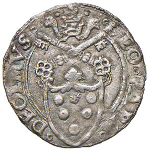 obverse: Leone X (1513-1521). Ancona. Mezzo giulio AG gr. 1,49. Muntoni 84. Berman 676. Dubbini-Mancinelli pag. 109 (5° tipo). MIR 683/4 (zecca della Marca Anconitana: Macerata o Ancona). Villoresi 213. Raro. Lievi porosità, altrimenti BB 