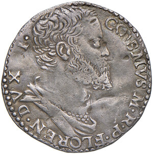 obverse: Firenze. Cosimo I de’ Medici (1537-1574). I periodo: duca della Repubblica di Firenze (1537-1557). Lira AG gr. 4,51. Galeotti XIX, 1/9. MIR 128.  Molto rara. Colpetti al dr., altrimenti q.BB 