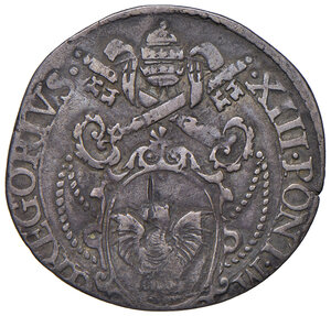 obverse: Gregorio XIII (1572-1585). Roma. Giulio AG gr. 2,68. Muntoni 85. Berman 1183. MIR 1123/2. Molto raro. q.BB 