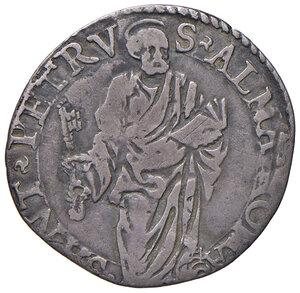 reverse: Gregorio XIII (1572-1585). Roma. Giulio AG gr. 2,68. Muntoni 85. Berman 1183. MIR 1123/2. Molto raro. q.BB 