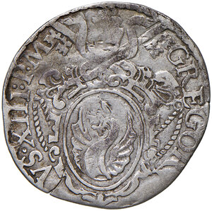 obverse: Gregorio XIII (1572-1585). Roma. Giulio AG gr. 2,92. Muntoni 133. Berman 1182. MIR 1139/1. Molto raro. q.BB 