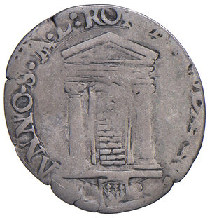 reverse: Gregorio XIII (1572-1585). Roma. Grosso anno santo 1575 AG gr. 1,33. Muntoni 141 bis (inedito; coll. Cappelli) var. Berman –. MIR –.   Questo esemplare presenta la legenda del dritto diversa rispetto a quella descritta dal Muntoni. Della più grande rarità. q.BB/MB