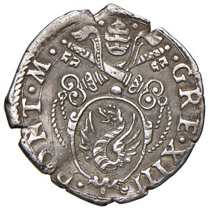 obverse: Gregorio XIII (1572-1585). Roma. Grosso AG gr. 1,40. Muntoni 152. Berman 1198. MIR 1179/2. Rarissimo. Buon BB/BB 