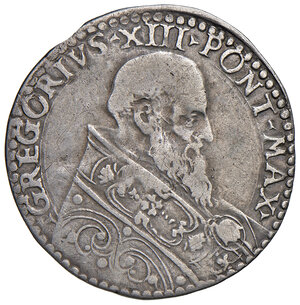 obverse: Gregorio XIII (1572-1585). Bologna. Bianco AG gr. 4,57. Muntoni 360. Berman 1248. Chimienti 376. MIR 1250/1. Raro. BB 