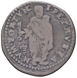 reverse: Gregorio XIII (1572-1585). Fano. Testone AG gr. 8,92. Muntoni 376. Berman 1260. Ciavaglia 25. MIR 1261/7. Molto raro. q.BB 