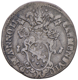 obverse: Clemente VIII (1592-1605). Fano. Testone anno II AG gr. 9,22. Muntoni 154. Berman 1484. Ciavaglia 55. MIR 1510/2. Molto raro. q.BB/MB 