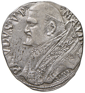 obverse: Paolo V (1605-1621). Roma. Testone 1613 anno VIII AG gr. 9,57. Muntoni 21. Berman 1549. MIR 1548/1. Buon BB 