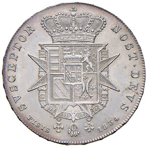 reverse: Firenze. Leopoldo II di Lorena (1824-1859). Mezzo francescone 1834 AG. Pagani 125. MIR 451. Molto raro. Graffio nel campo al dr., altrimenti migliore di SPL 