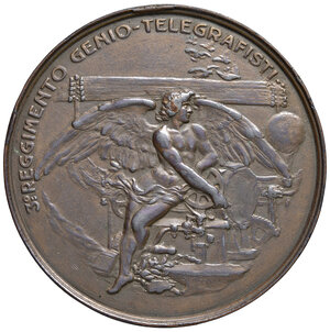 obverse: Gaeta. Regio esercito (sec. XIX). 3° reggimento genio-telegrafisti. Medaglia 1860-1861 AE gr. 81,09 Ø 63 mm. Opus: Mario Nelli. Ferraro –. Rara. q.SPL 