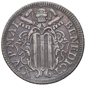 obverse: Benedetto XIV (1740-1758). Roma. Giulio del Possesso 1741 anno I AG gr. 2,74. Muntoni 52. Berman 2744. MIR 2577/1. Molto raro. Patina di medagliere. Graffietto al dr., altrimenti BB 