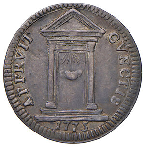 reverse: Pio VI (1775-1799). Roma. Grosso anno santo 1775/I AG gr. 1,28. Muntoni 50. Berman 2968. MIR 2755/1. Raro. Patina di medagliere, BB 