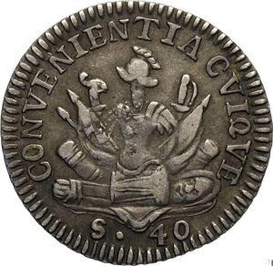 reverse: Mantova, Ferdinando Carlo Gonzaga/Nevers (1669-1707), Lira 1703, Rara MIR-739 Ag 23 mm 2,94 g, i millesimi 1703 e 1706 sono i più rari di questa emissione, BB+
				