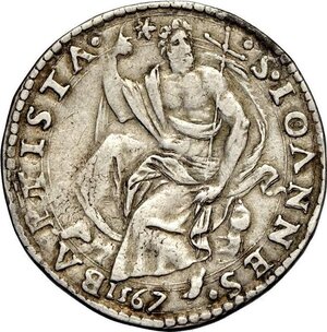 reverse: Firenze, Cosimo I dè Medici (1537-1574), Testone 1567, Rara MIR-151/1 Ag 30 mm 9,09 g, bel BB
				