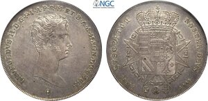 obverse: Firenze, Leopoldo II di Lorena (1824-1859), Francescone da 10 Paoli 1841, RR Ag 41 mm 27,5 g, in Slab NGC MS62
				