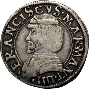 obverse: Mantova, Francesco II Gonzaga (1484-1519), Mezzo Testone, RR MIR-419 Ag 24,5 mm 3,79 g, q.BB
				