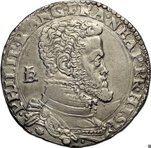 obverse: Napoli, Filippo II (1554-1598), Mezzo Ducato o Cianfrone, MIR-160 Ag 35 mm 14,75 g, q.SPL
				