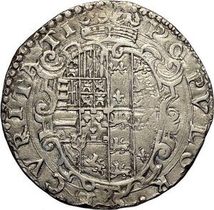 reverse: Napoli, Filippo II (1554-1598), Mezzo Ducato o Cianfrone, MIR-160 Ag 35 mm 14,75 g, q.SPL
				