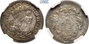 obverse: Napoli, Carlo II (1675-1700), Carlino 1699, Ag 21 mm 2,1 g, conservazione eccezionale in Slab NGC MS66
				