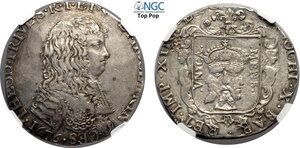 obverse: Retegno, Antonio Teodoro Trivulzio (1676-1678), Filippo stretto 1676, Rara Dav-4137 MIR-901 Ag 38,5 mm 27,5 g, in Slab NGC AU58 Top Pop! (cert. 6647133007)
				