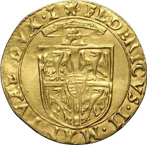 obverse: Mantova, Federico II Gonzaga (1519-1540), Scudo del Sole, MIR-446 Au 24 mm 2,93 g, BB-SPL
				