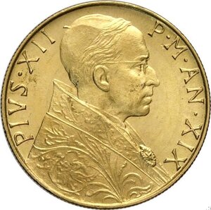 obverse: Città del Vaticano, Pio XII (1939-1958), 100 Lire 1957, Tiratura: 2000, Rara Au 20,7 mm 5,19 g. FDC
				