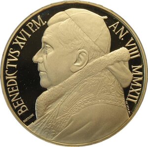 obverse: Città del Vaticano, Benedetto XVI (2005-2013), 100 Euro 2012, Tiratura: 999, Au (.917) 35 mm 30 g. In box originale con certificato, Proof
				