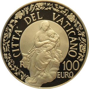 reverse: Città del Vaticano, Benedetto XVI (2005-2013), 100 Euro 2012, Tiratura: 999, Au (.917) 35 mm 30 g. In box originale con certificato, Proof
				