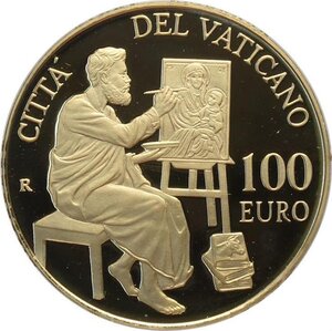 reverse: Città del Vaticano, Francesco (2013-), 100 Euro 2016, Tiratura: 799, Au (.917) 35 mm 30 g. In box originale con certificato, Proof
				