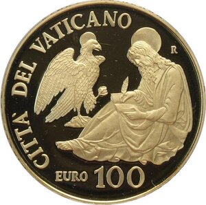 reverse: Città del Vaticano, Francesco (2013-), 100 Euro 2017, Tiratura: 799, Au (.917) 35 mm 30 g. In box originale con certificato, Proof
				