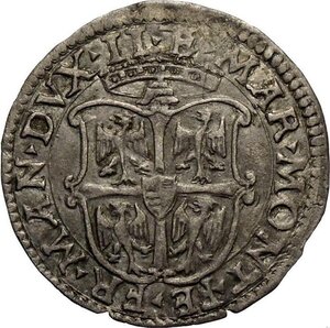 obverse: Mantova, Francesco III Gonzaga (1540-1550), Mezzo Giulio, RR MIR-498 Ag 23,5 mm 1,69 g, BB-SPL
				