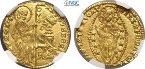 obverse: Venezia, Antonio Venier (1382-1400), Ducato, Au 21 mm 3,54 g, in Slab NGC MS62
				