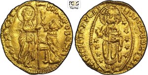 obverse: Venezia, Francesco Foscari (1423-1457), Ducato, Fr-1232 Au 21 mm 3,49 g, alta conservazione, in Slab PCGS MS64 Top Pop! (cert. 48282779)
				