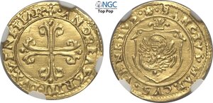 obverse: Venezia, Andrea Gritti (1523-1538) Mezzo Scudo d oro, Rara Au 18 mm 1,70 g, di alta qualità per questo nominale, in Slab NGC MS64 Top Pop! (cert. 2789370008)
				