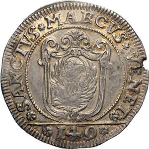 reverse: Venezia, Giovanni II Corner (1709-1722), Scudo della Croce da 140 Soldi, Ag 43,5 mm 31,63 g, SPL
				