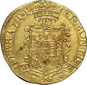 reverse: Casale, Guglielmo Gonzaga (1566-1587), Da 2 Doppie 1578, RRR MIR-263 Au 31,5 mm 13,15 g, minimi graffietti sul taglio forse di montatura, altrimenti BB-SPL
				