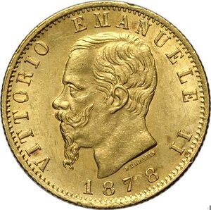 obverse: Regno d Italia, Vittorio Emanuele II (1861-1878), 20 Lire 1878 Roma, Au 21 mm 6,44 g, un piccolo colpetto ma di alta conservazione, q.FDC
				