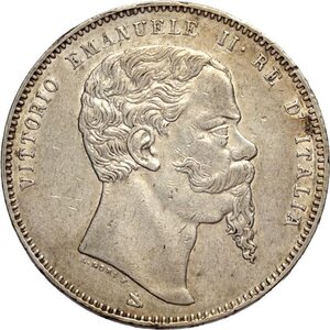 obverse: Regno d Italia, Vittorio Emanuele II (1861-1878), 5 Lire 1861 Firenze, RR Ag 37 mm 25 g, BB+
				