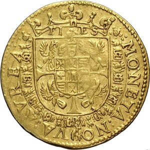 reverse: Mantova, Vincenzo I Gonzaga (1587-1612), Zecchino, RR MIR-536 Au 22 mm 3,42 g, impercettibili segnetti al bordo forse riconducibili ad una vecchia montatura, q.SPL
				