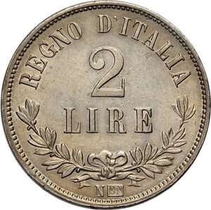 reverse: Regno d Italia, Vittorio Emanuele II (1861-1878), 2 Lire 1863 Napoli 