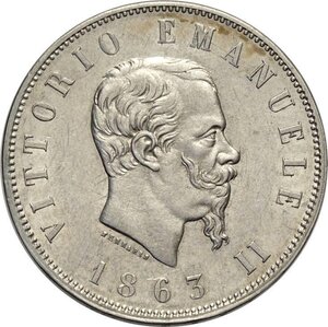 obverse: Regno d Italia, Vittorio Emanuele II (1861-1878), 2 Lire 1863 Torino 