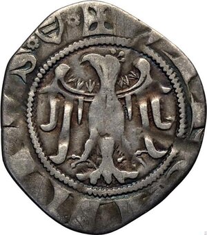 obverse: Mantova, Luigi (1328-1360) o Guido Gonzaga (1360-1369), Tirolino, RRR MIR-370 Ag 17 mm 0,90 g, tosata, MB
				