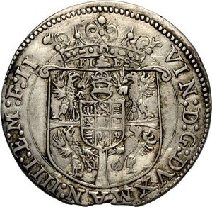 obverse: Mantova, Vincenzo I Gonzaga (1587-1612), Lira, MIR-550 Ag 28 mm 6,20 g, di buona qualità per il tipo, BB-SPL
				