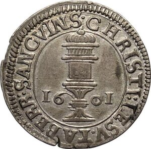 obverse: Mantova, Vincenzo I Gonzaga (1587-1612), Giulio 1601, MIR-551 Ag 26 mm 3,28 g, q.SPL
				